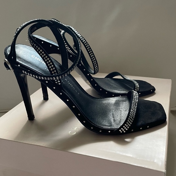 Black rhinestone Chinese Laundry "clubbing" heels - Picture 4 of 4